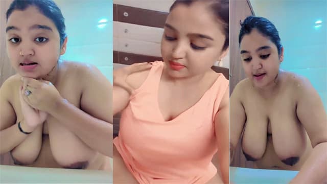 Desi Lady big boobs showing while bathing video 2026