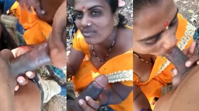 Telugu aunty sucked a big dick in the forest