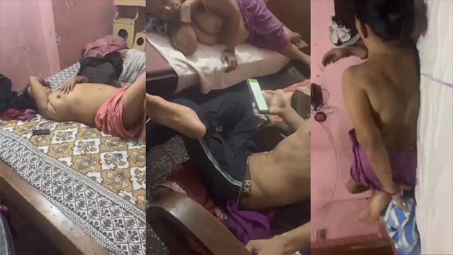 Mature Aunty Big Boobs Open On Bed Near Kids