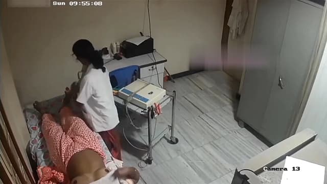 Desi Tamil Aunty Big Boobs Nurse Cream Leg Hidden