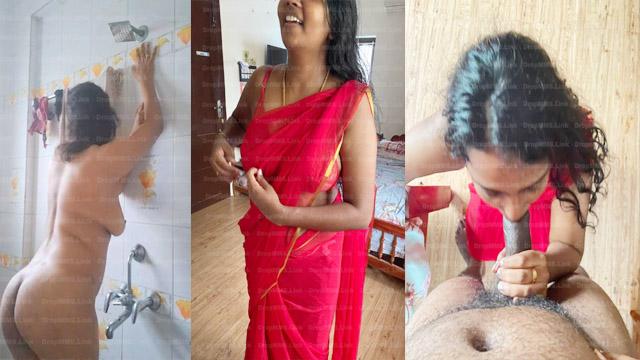 Horny Tamil Wife Red Saree Pussy Lick Fucking